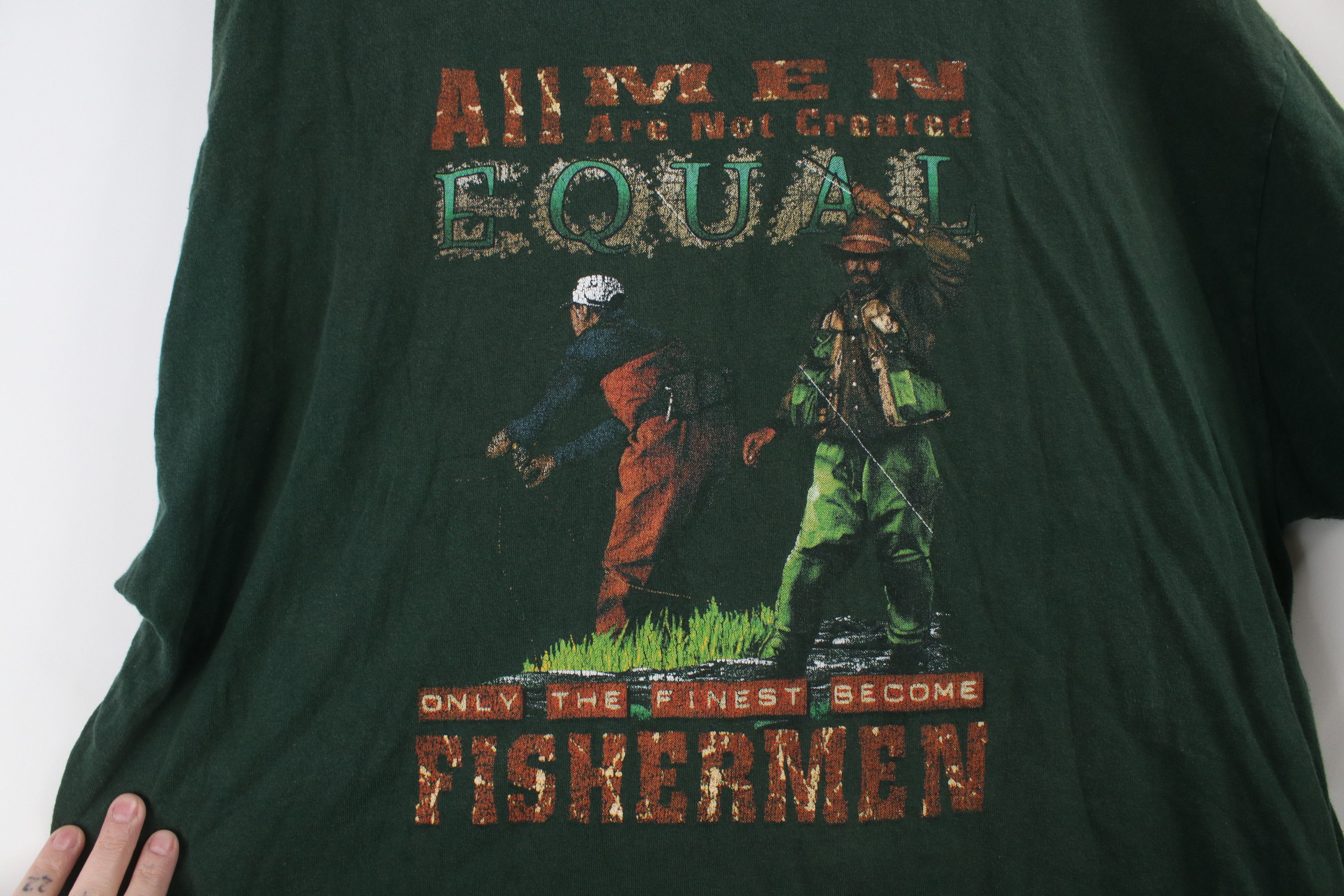 Vintage Vintage 90s Streetwear The Finest Become Fishermen T-Shirt Size US XL / EU 56 / 4 - 4 Thumbnail