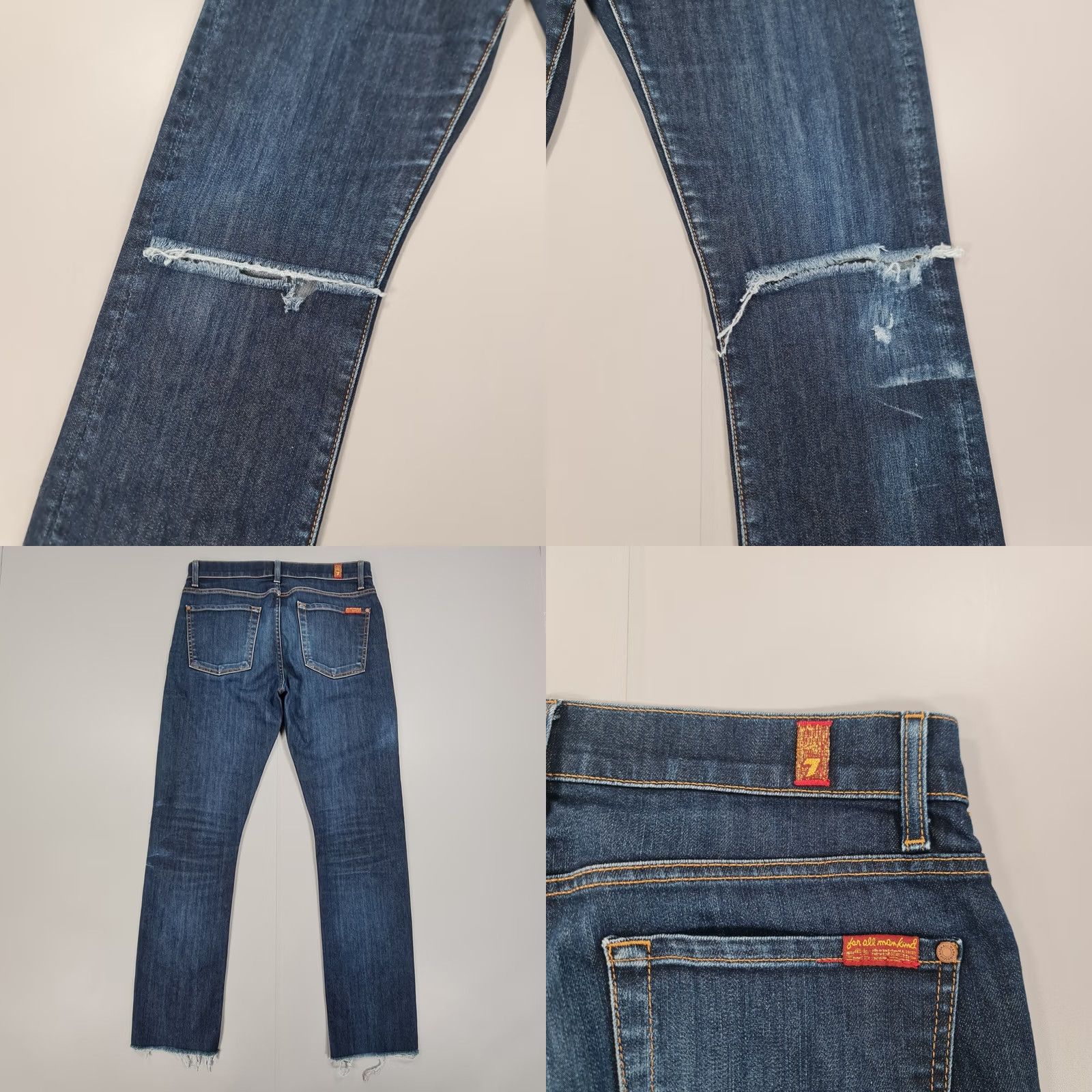 7 For All Mankind 7 For All Mankind Jeans Mens 30 Blue W30 L30 Paxtyn Tapered Slim Denim Ripped Size US 30 / EU 46 - 8 Thumbnail