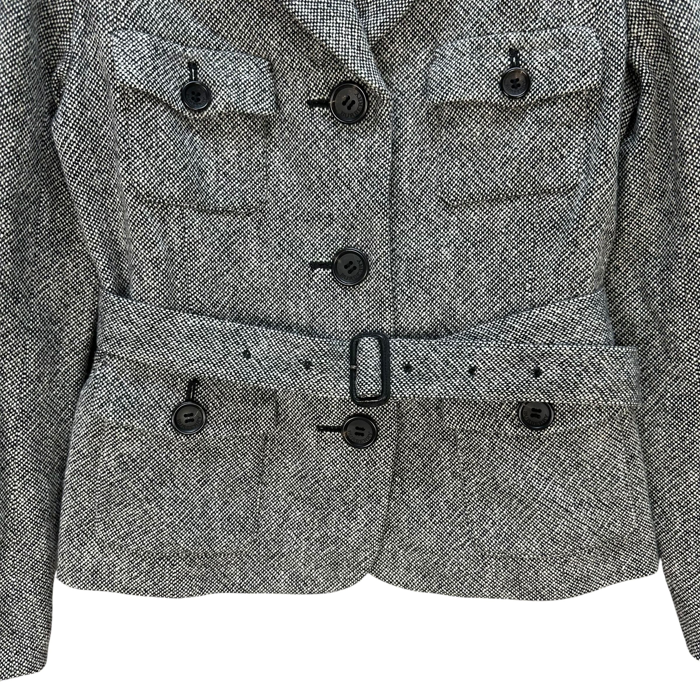 Burberry BURBERRY Wool Blend Belted Cropped Jacket #A73-1760 Size S / US 4 / IT 40 - 3 Thumbnail