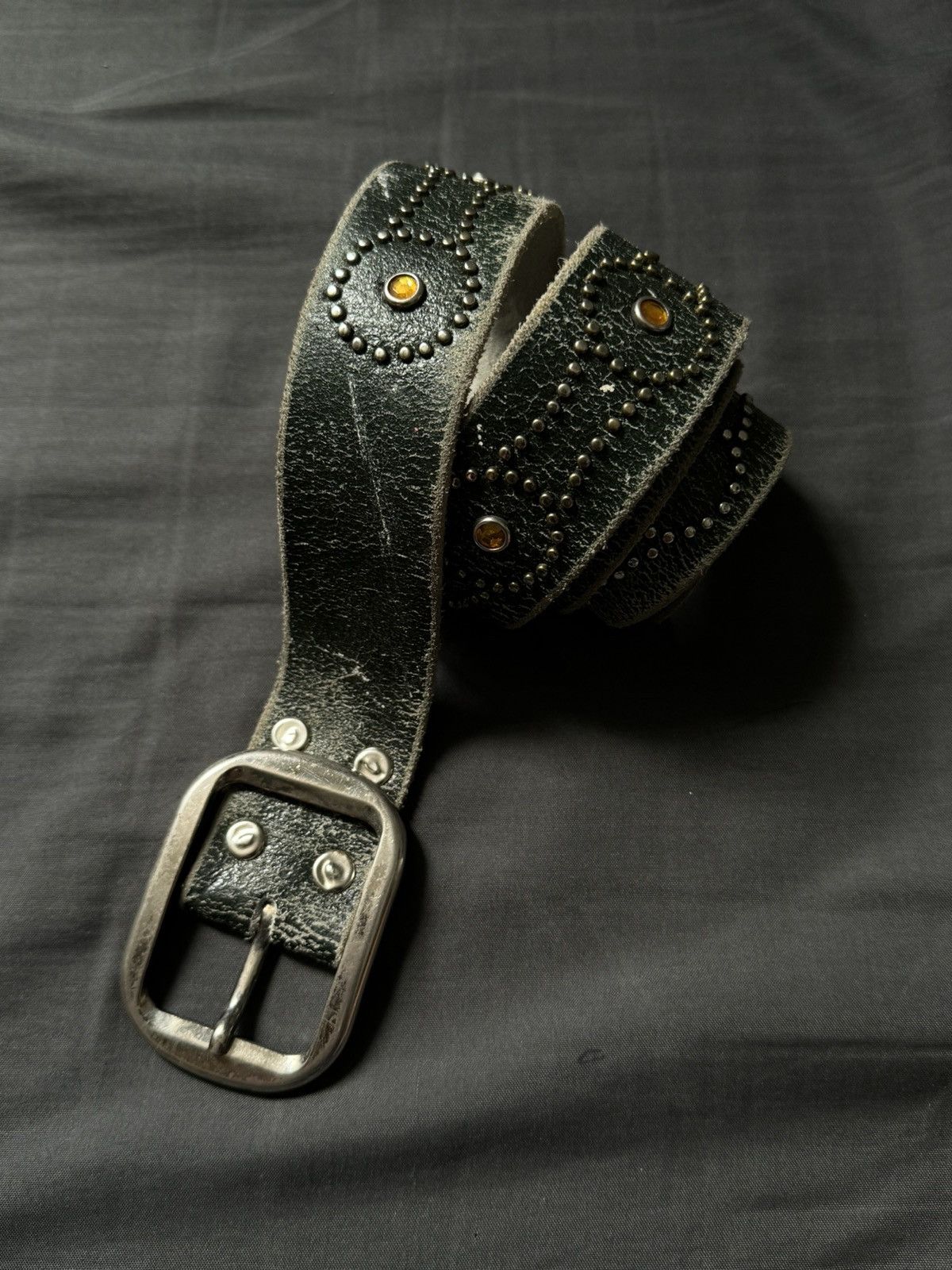 Pre-owned Archival Clothing X Our Legacy Vintage Green Studded Western Belt