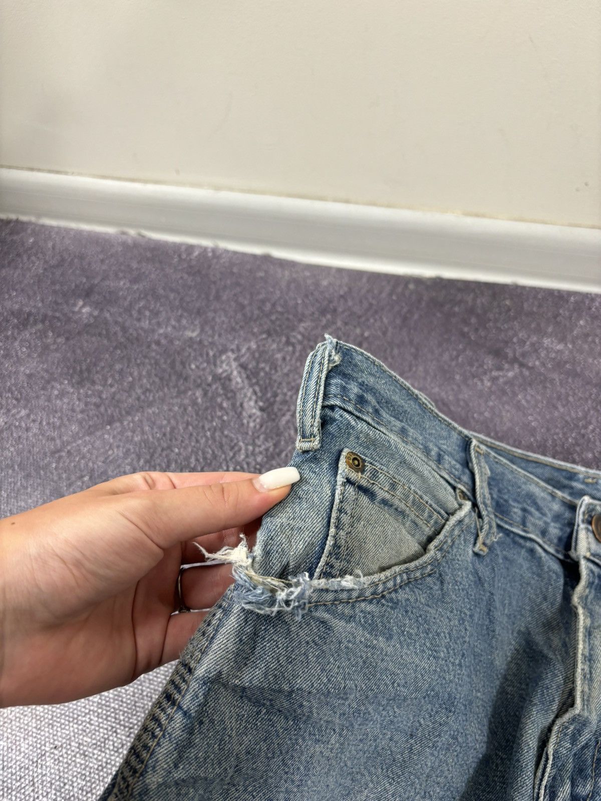 Dickies Vintage Dickies Y2K Faded Light Blue Denim Work Baggy Jeans Size US 31 - 12 Thumbnail