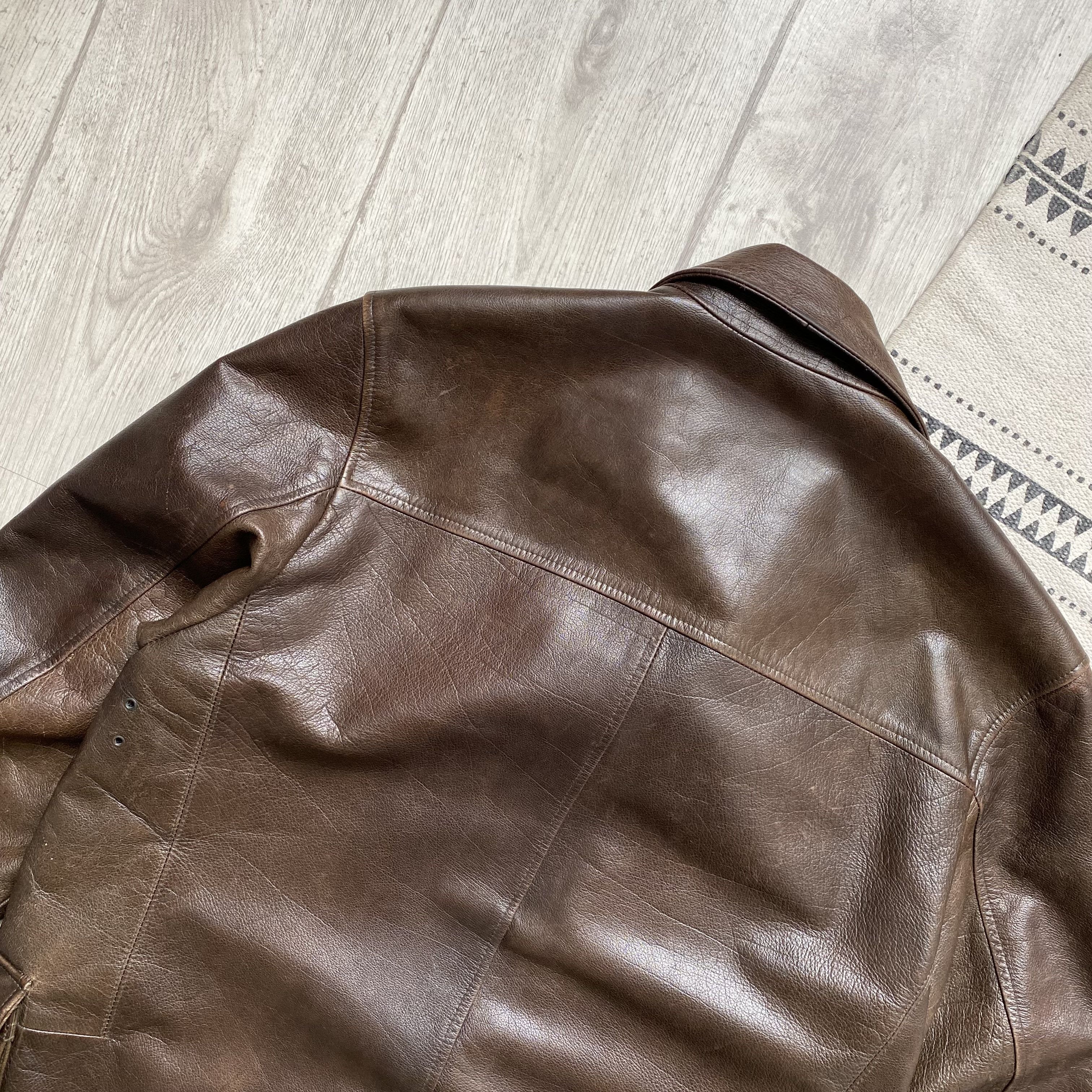 Genuine Leather Vintage 90s Heavy Leather Double Jacket Coat Brown Luxury Size US M / EU 48-50 / 2 - 16 Thumbnail