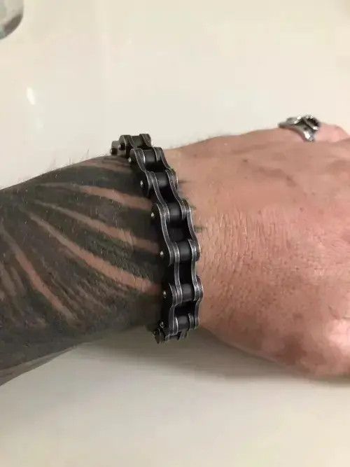 Other 10 MM + 23.5 Cm Length Motorcycle Chain Bracelet Size ONE SIZE - 2 Thumbnail