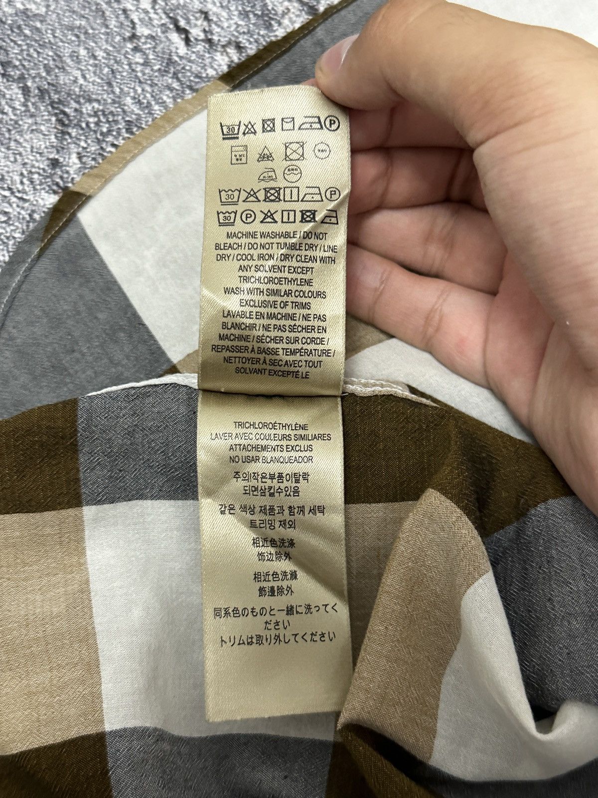 Burberry Burberry London England Large Check Cotton Linen Shirt XL Size US XL / EU 56 / 4 - 12 Thumbnail