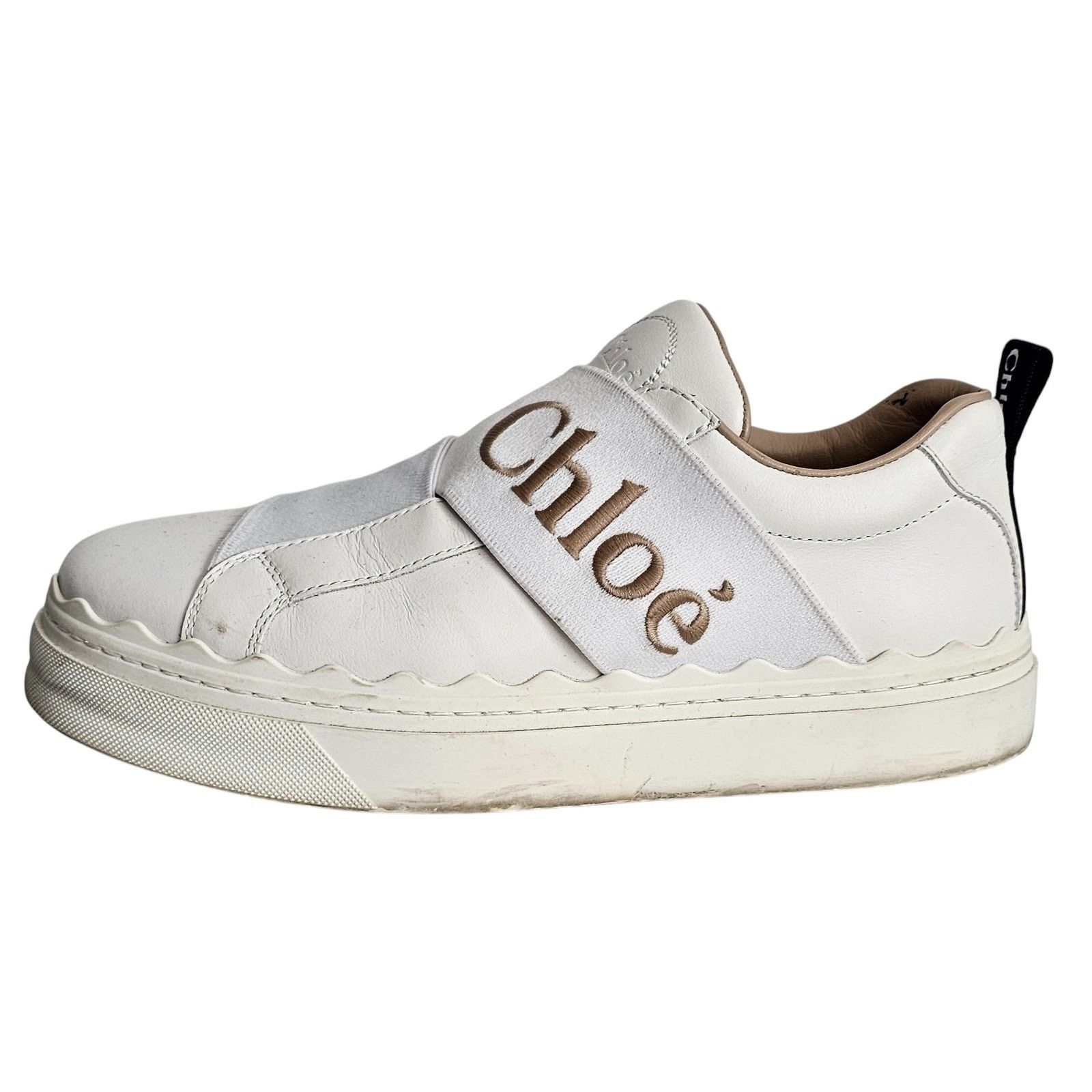 Chloe Chloé Lauren logo-strap leather slip-on sneaker Size US 5 / IT 35 - 7 Thumbnail