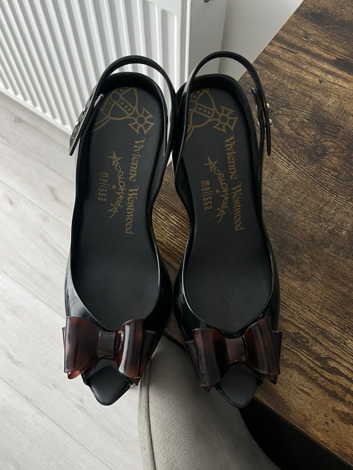 Vivienne Westwood Vivienne Westwood Melissa Black Brown Ribbon Rubber Heels Size US 9 / IT 39 - 2 Thumbnail