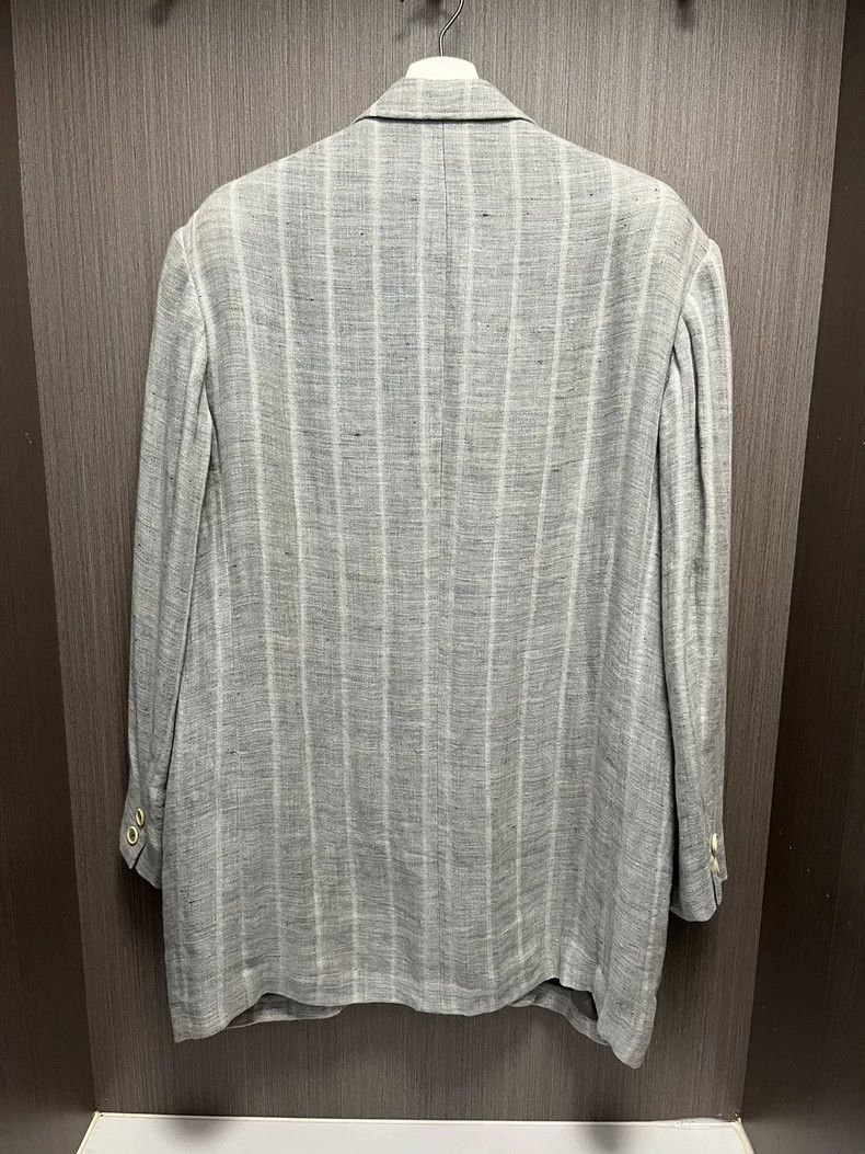Yohji Yamamoto Yohji Yamamoto size m 98ss Striped silk linen 3 B mid-leng Size 36R - 3 Thumbnail