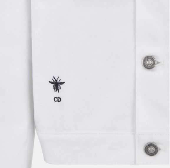 Dior o1w1db10824 Denim Jacket in White Blue Size L / US 10 / IT 46 - 3 Thumbnail