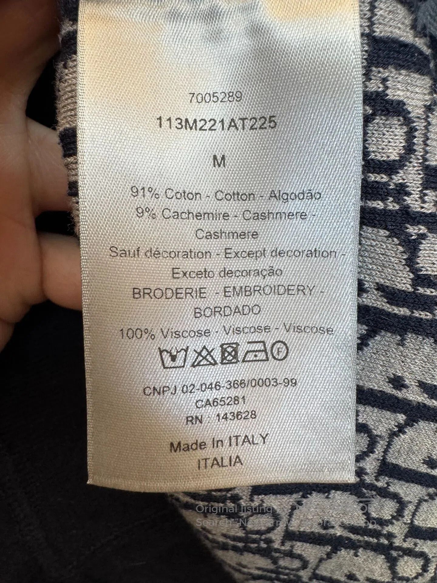 Dior DIOR Logo Wool Sweatshirt Jacket in Navy. Size US M / EU 48-50 / 2 - 4 Thumbnail