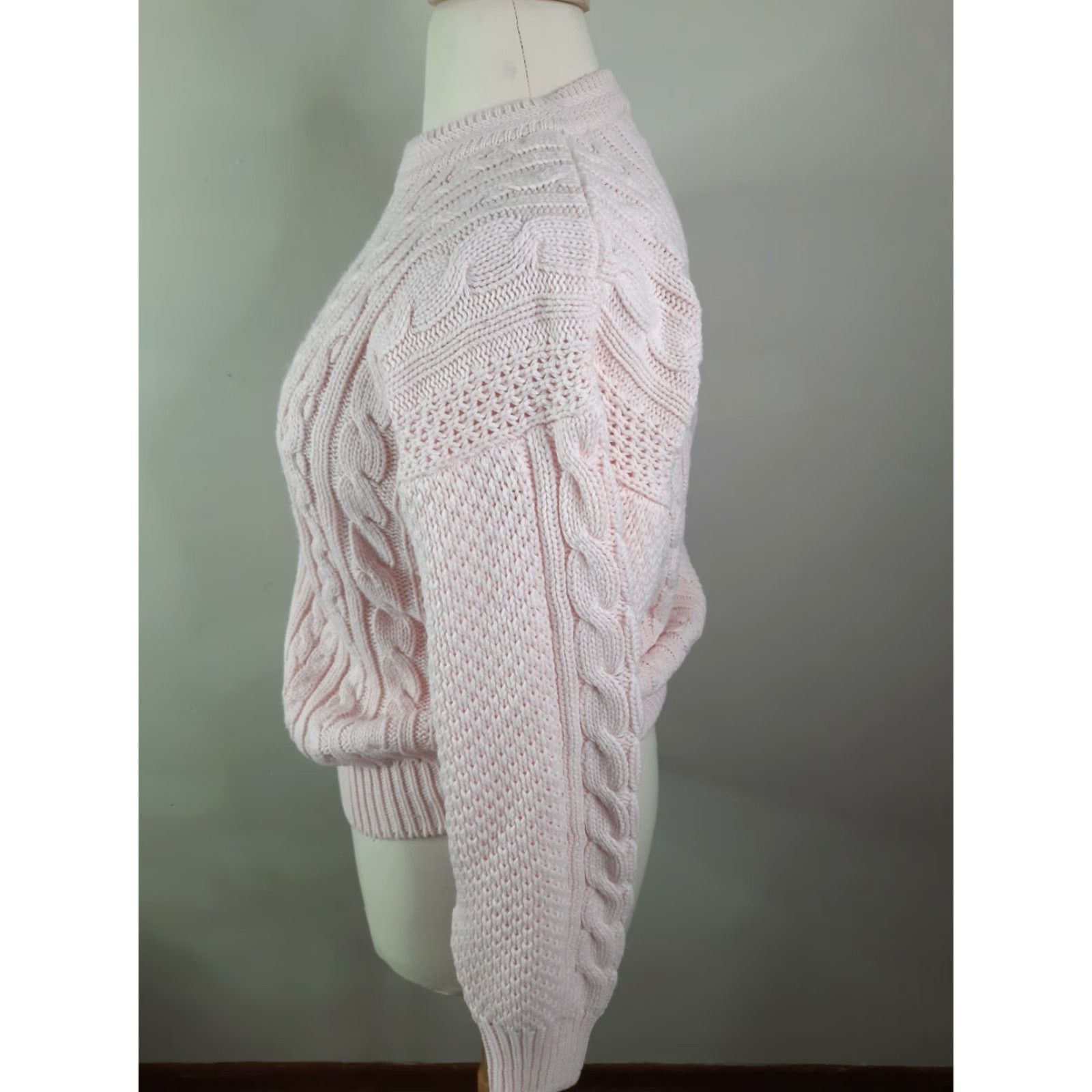 Vintage VINTAGE S3C Sweater Cable Knit Women's XL Pastel Pink Long Sleeve Pullover Kimt? Size XL / US 12-14 / IT 48-50 - 7 Thumbnail