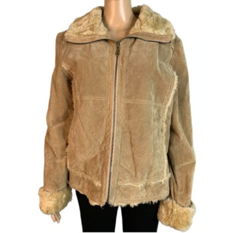 Wilsons Leather Wilsons Leather Womens Large Suede Trimmed Penny Lane Jacket Size L / US 10 / IT 46 - 12 Thumbnail