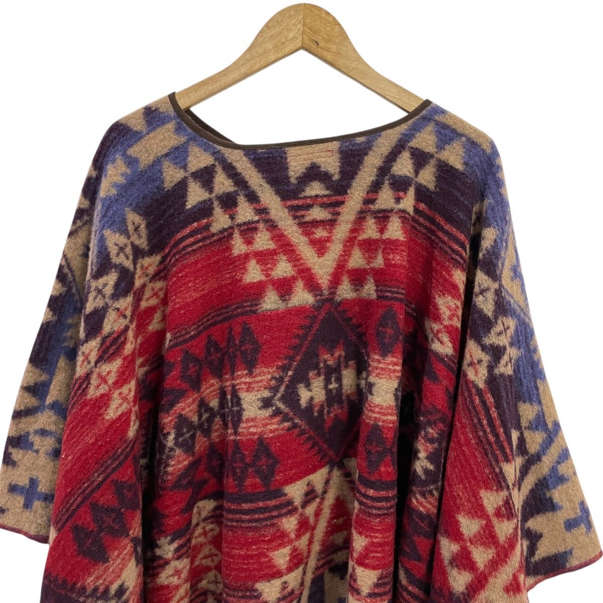 Japanese Brand Vintage Rule Ardites Aztex Navajo Art Knit Italian Ponchos Size ONE SIZE - 11 Thumbnail