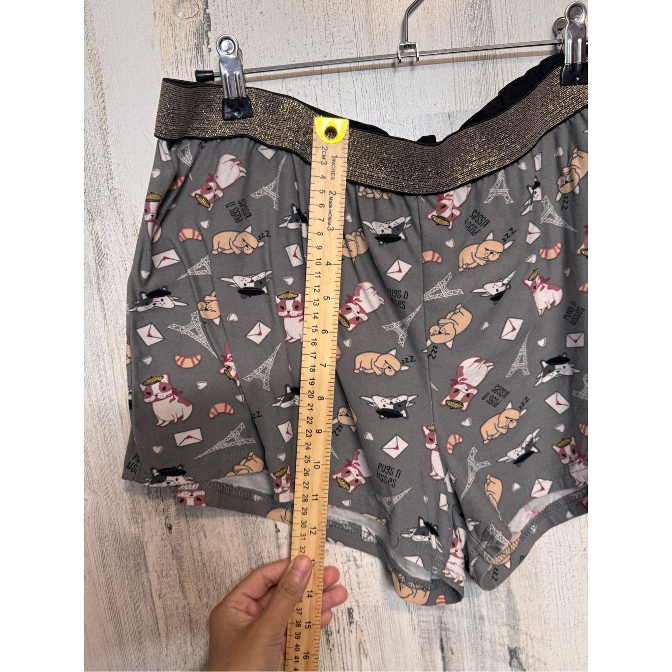 Other Pusheen the Cat Paris Print Pajama Shorts Metallic Waistband Size ONE SIZE - 4 Thumbnail