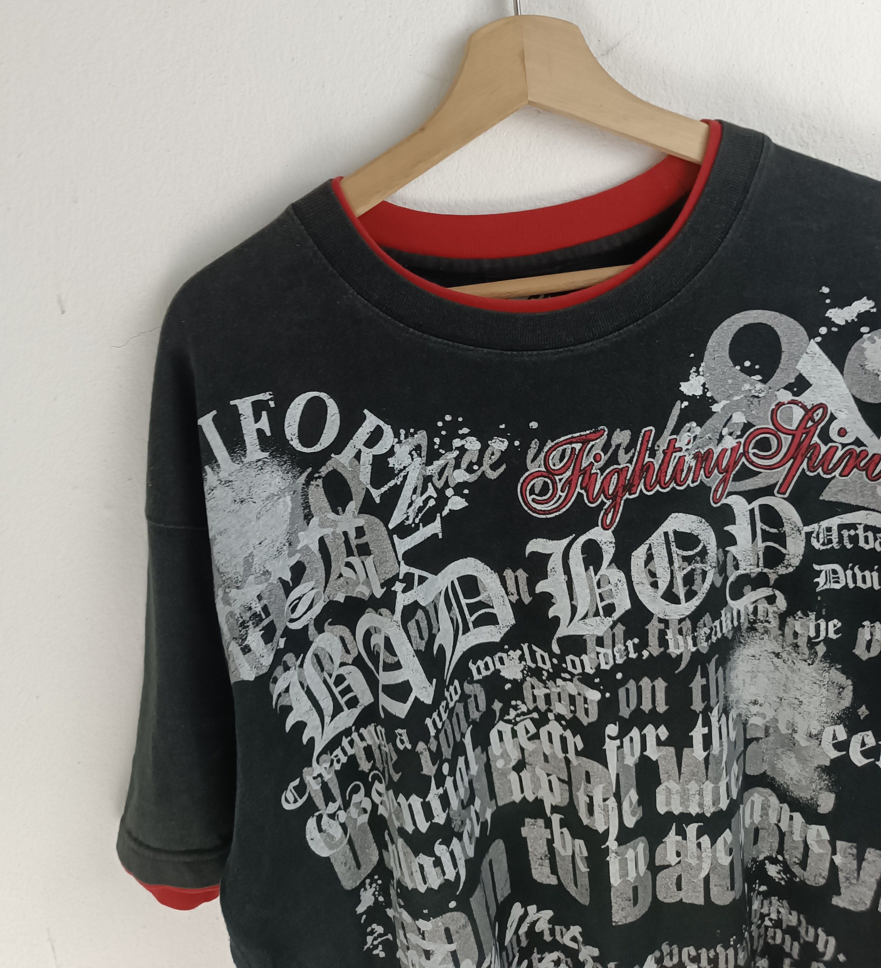 If Six Was Nine VINTAGE Y2K BAD BOY DOUBLE LAYER GOTHIC POEM PUNK VKEI KMIRI Size US XL / EU 56 / 4 - 5 Thumbnail