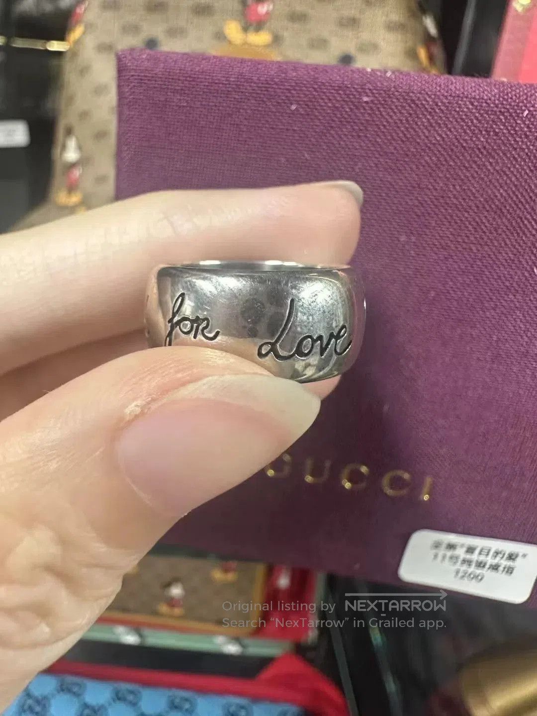 Gucci Gucci 'Blind Love' Silver Ring. Size ONE SIZE - 2 Thumbnail