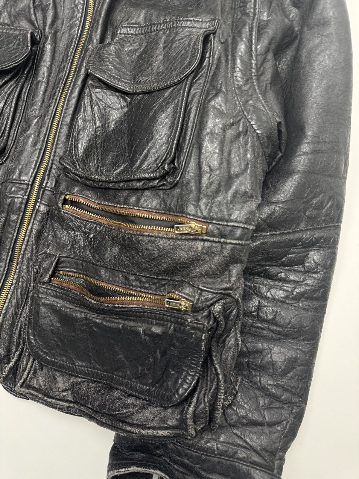 Vera Pelle Vintage Leder Jacke Herren Size US XL / EU 56 / 4 - 4 Thumbnail