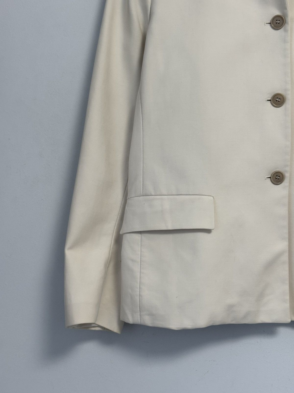 Max Mara Max Mara Ivory Cropped Jacket Button Front Coat Blazer Size M / US 6-8 / IT 42-44 - 6 Thumbnail