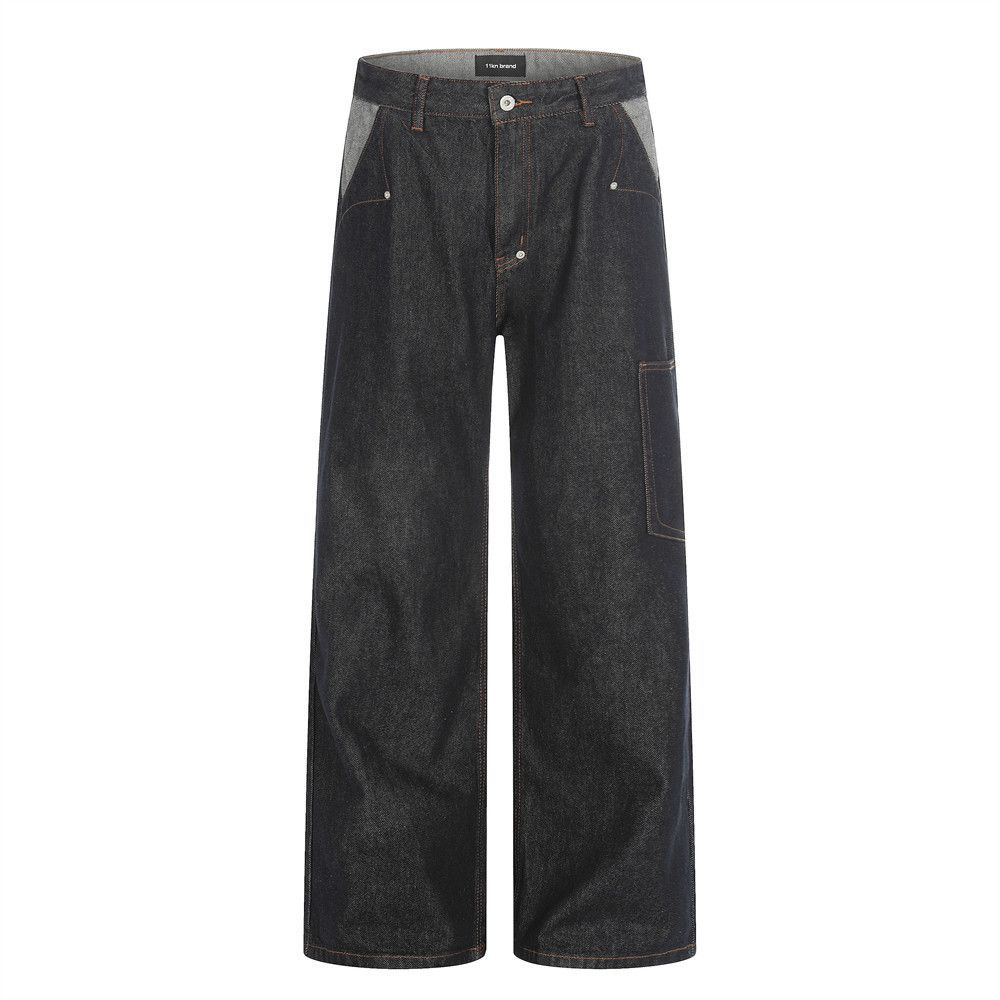 Jean American street men's loose wide-leg straight cargo jeans Size US 32 / EU 48 - 1 Thumbnail