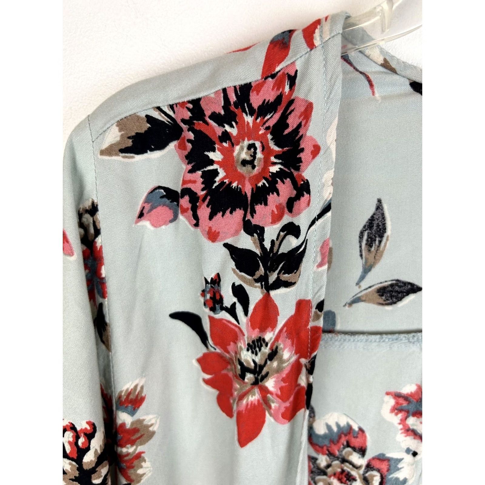 Layer 8 Angie Kimono Womens Small Blue Floral Oversized Open Topper Boho Hippie Layer Size S / US 4 / IT 40 - 5 Thumbnail
