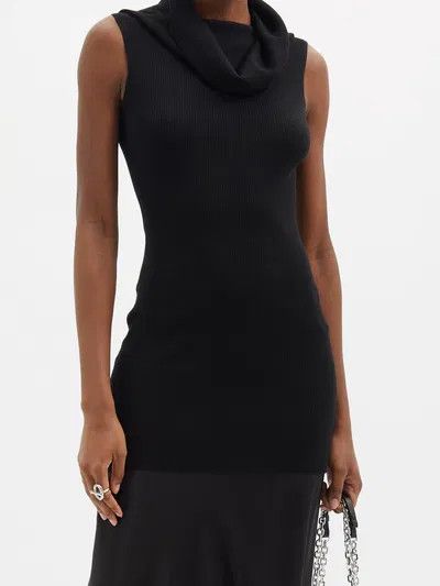 Rick Owens o1y0126 Sleeveless Sweater in Black Size M / US 6-8 / IT 42-44 - 4 Thumbnail