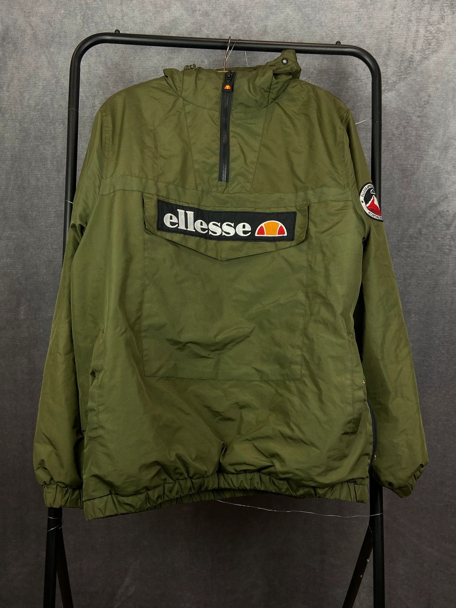 Ellesse Ellesse Anorak Jacket Khaki Hooded Box Logo Embroidered Size US XL / EU 56 / 4 - 1 Thumbnail