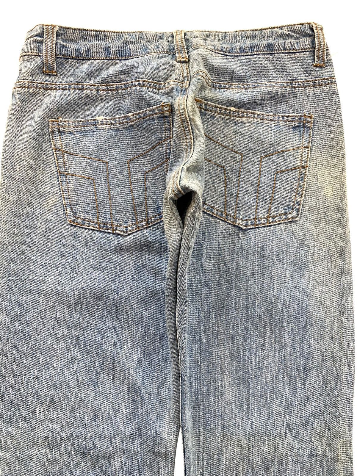 Japanese Brand Rote Rose Distressed Patch Work Style Straight Leg Jeans Size US 30 / EU 46 - 4 Thumbnail