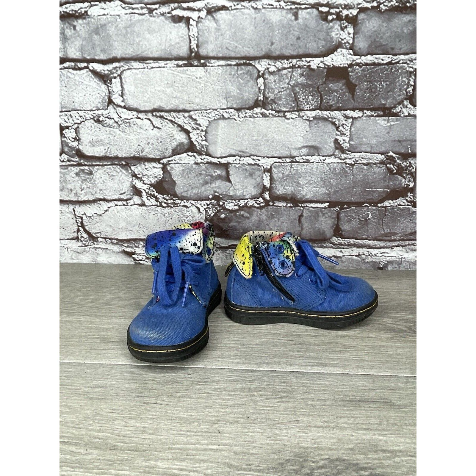 Dr. Martens DR MARTENS BLUE CANVAS Clover Fold Down BOOTS YOUTH AIR WALK Size US 6.5 / IT 36.5 - 20 Thumbnail