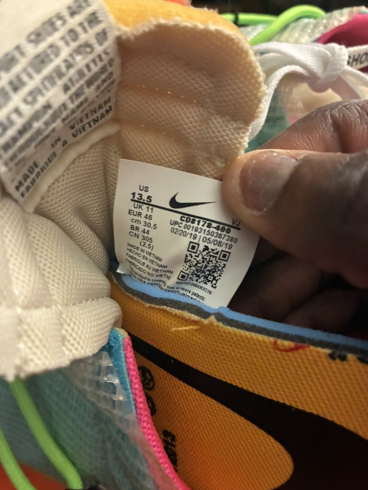 Nike Nike X Off White Light Blue Vapor Street Size US 12 / EU 45 - 7 Thumbnail