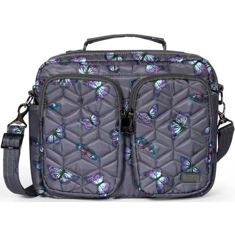 Designer LUG Navigator Butterfly Grey RFID Crossbody Tote Bag Size ONE SIZE - 5 Thumbnail