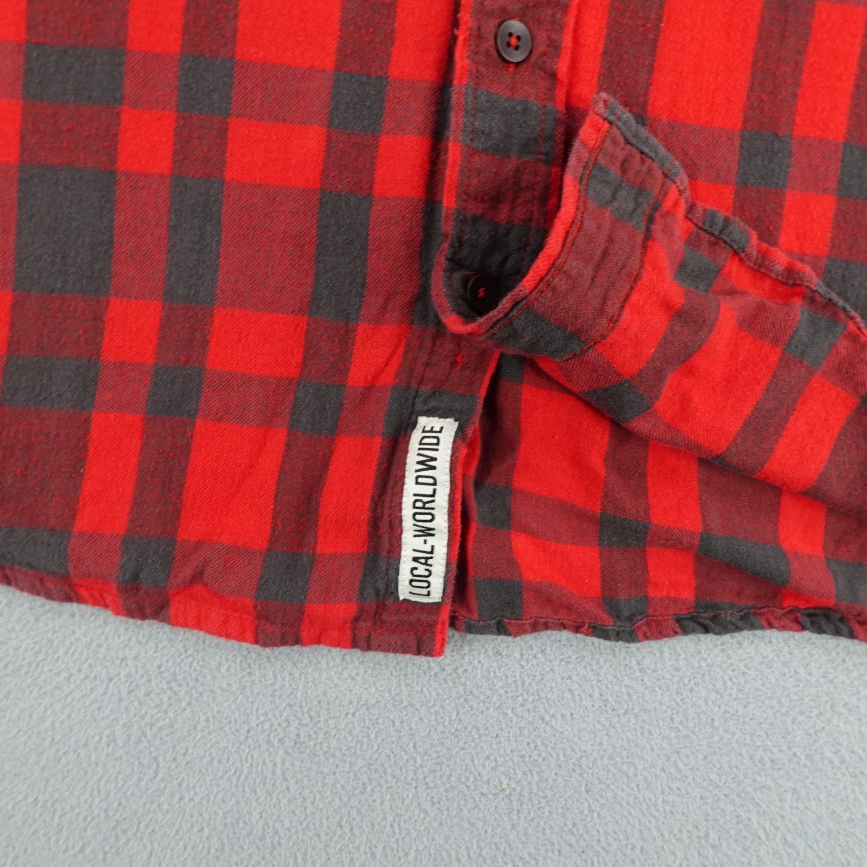 KAVU VINTAGE KAVU Shirt Mens Medium Plaid Flannel Button-Up Outdoor Cotton Red Black 90s Mens Size US M / EU 48-50 / 2 - 4 Thumbnail