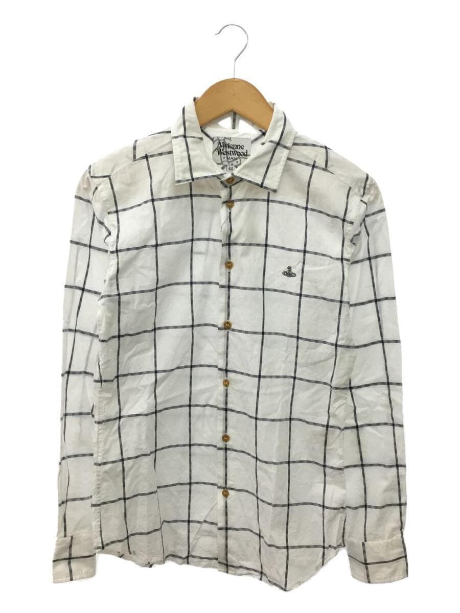 image of Vivienne Westwood Checkered Orb Shirt in White, Men's (Size Small)