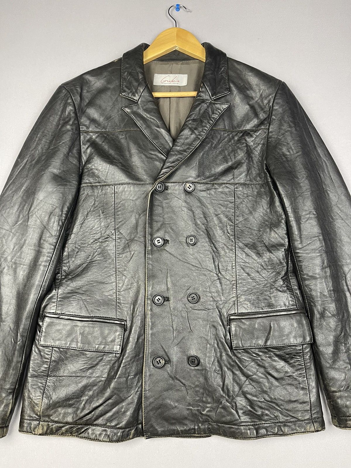 Leather Vintage HIROYUKI KATO Double Breasted Leather Jacket Size US L / EU 52-54 / 3 - 2 Thumbnail
