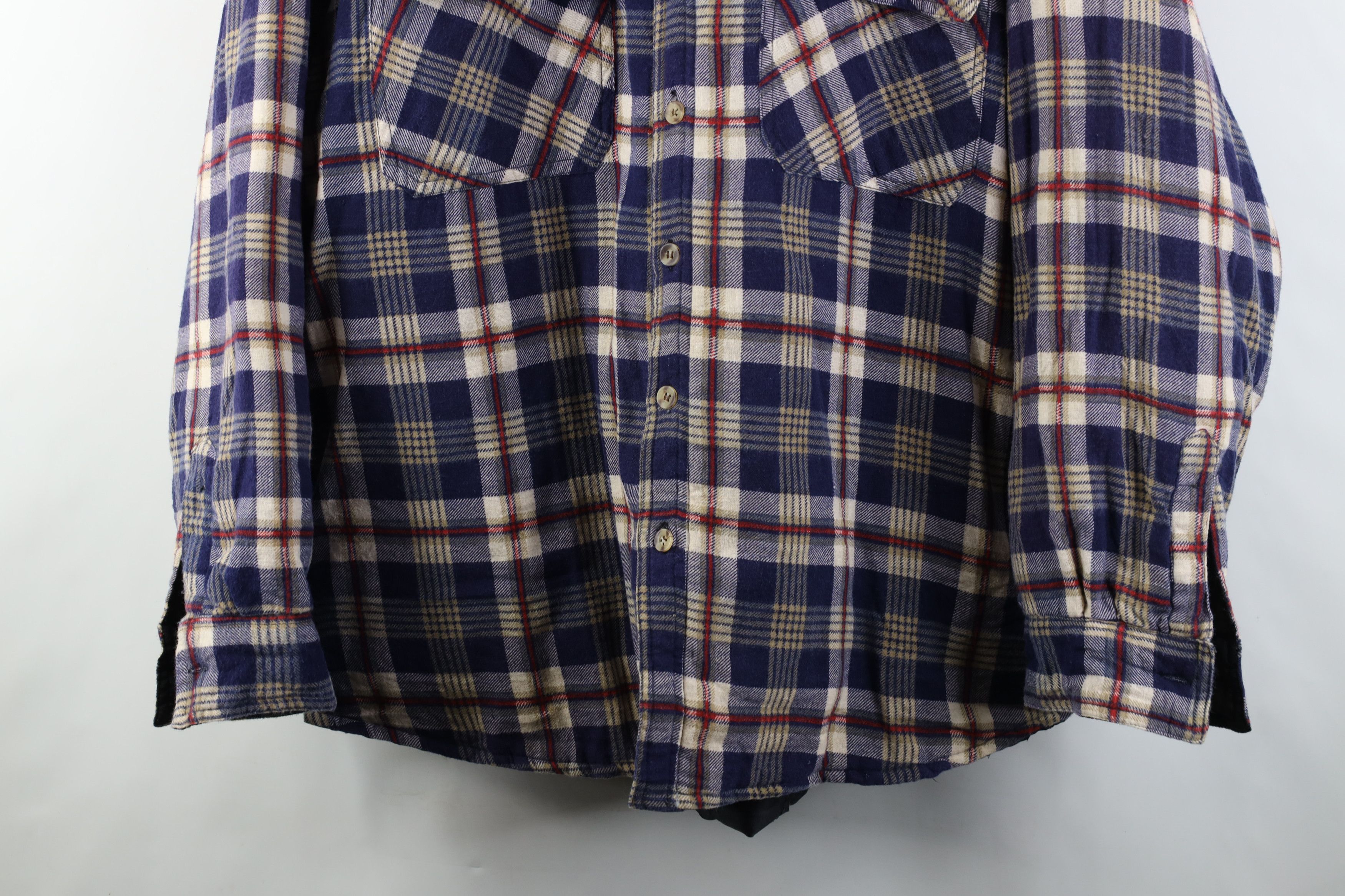 Vintage Vintage 90s Streetwear Quilted Flannel Button Shirt Jacket Size US XL / EU 56 / 4 - 3 Thumbnail
