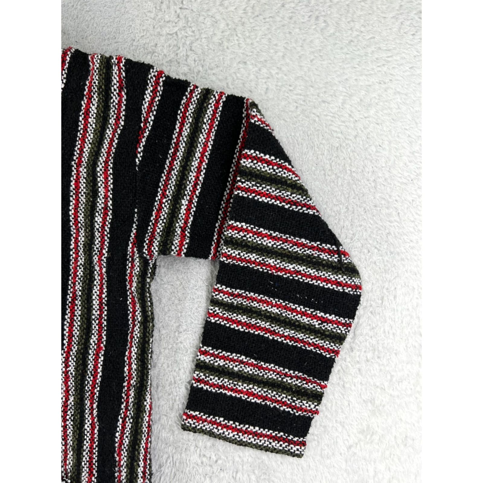 Vintage Franks Hoodie Shirt Mens M Black Stripe Acrylic Baja Knitted Jersey Pullover All Seasons Hooded Pockets Size US M / EU 48-50 / 2 - 4 Thumbnail
