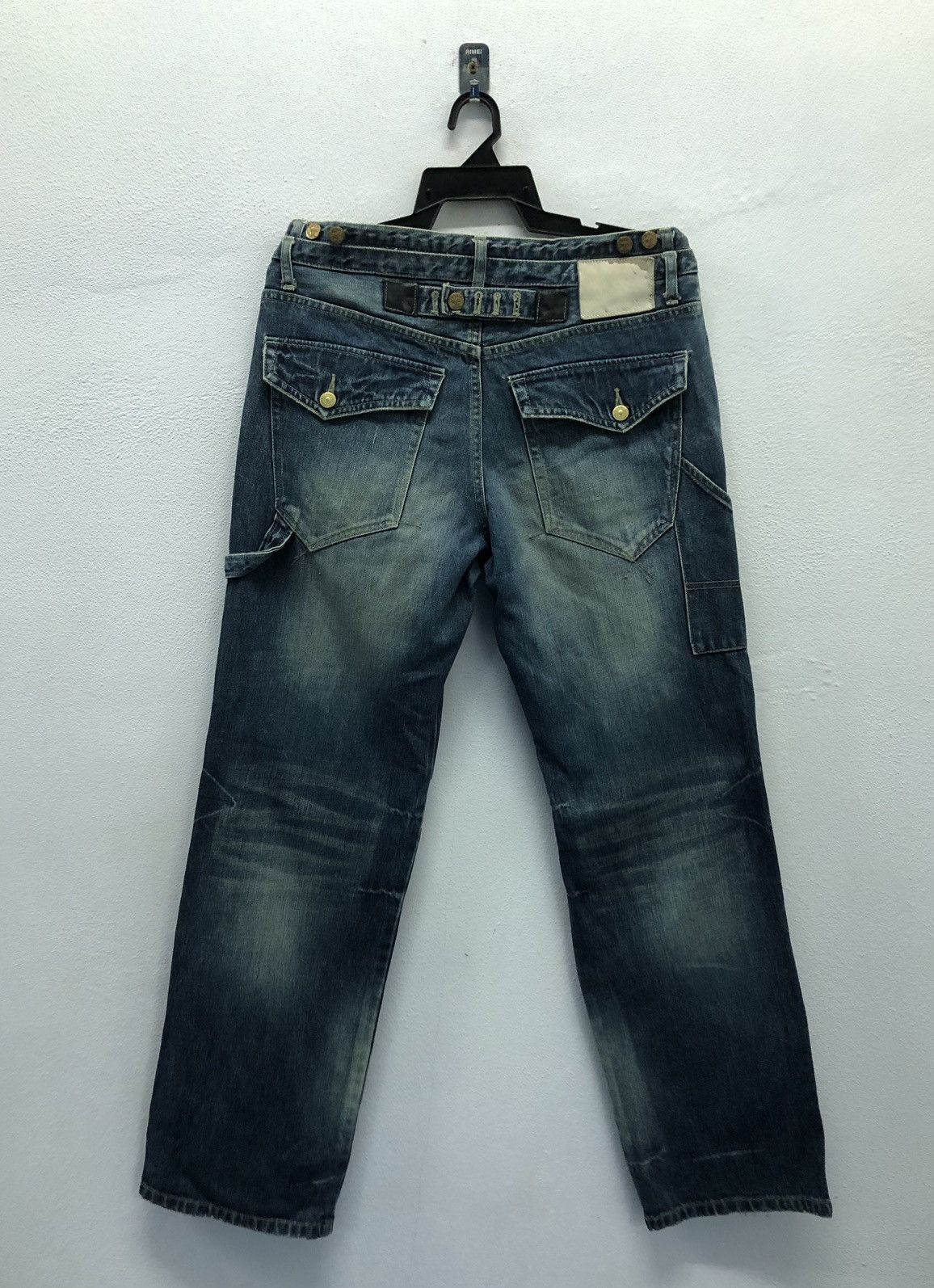 PPFM PPFM Indigo Washed Jeans with Leather Accents – Size M Size US 33 - 2 Thumbnail
