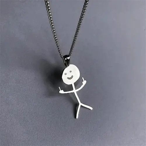 Other 60cm Middle Finger Stickman Chain Necklace Size ONE SIZE - 2 Thumbnail