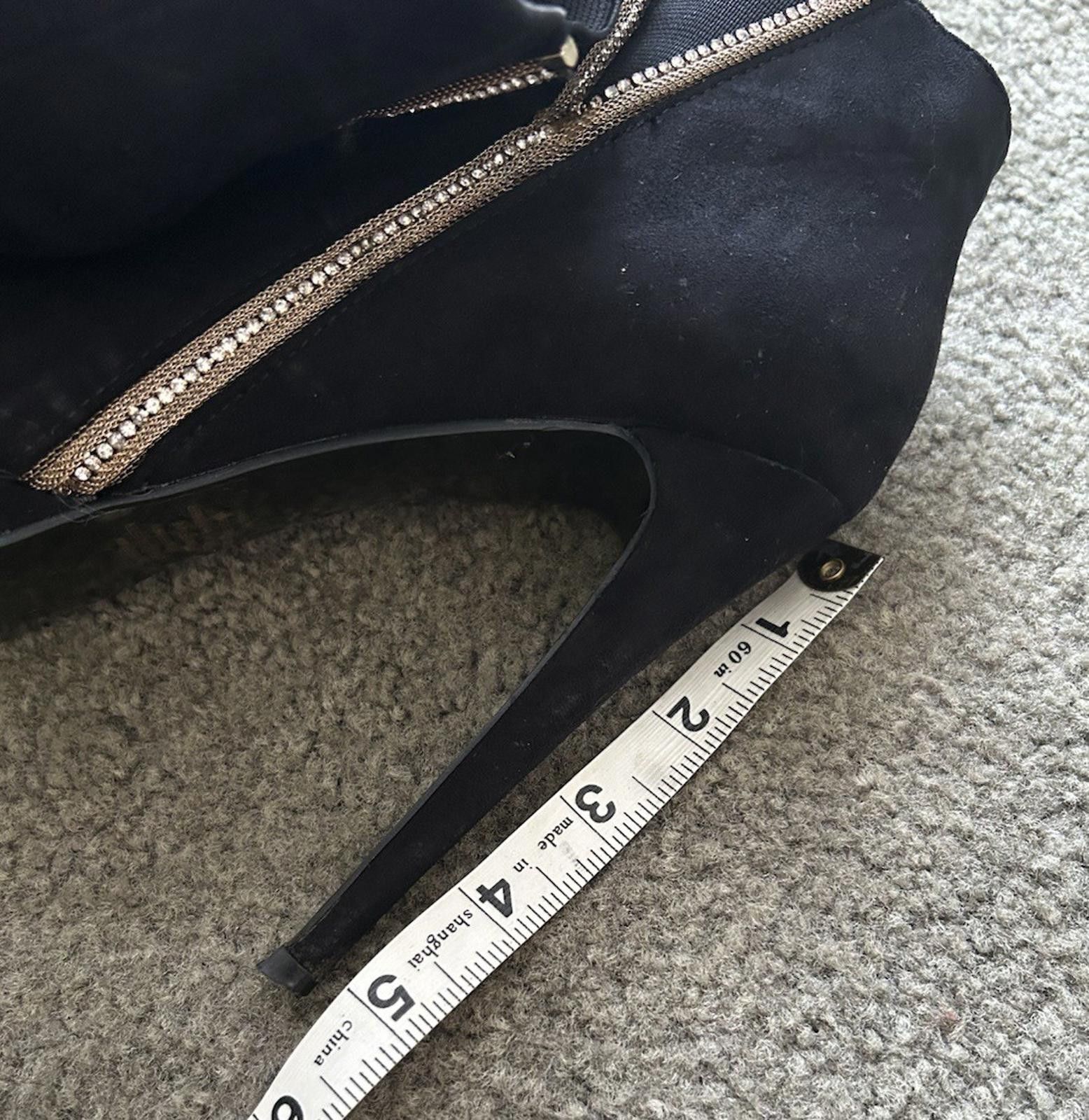 Designer FOREVER NEW Ankle Boot Stiletto Black Diamantés - Size 37 Size US 6 / IT 36 - 7 Thumbnail