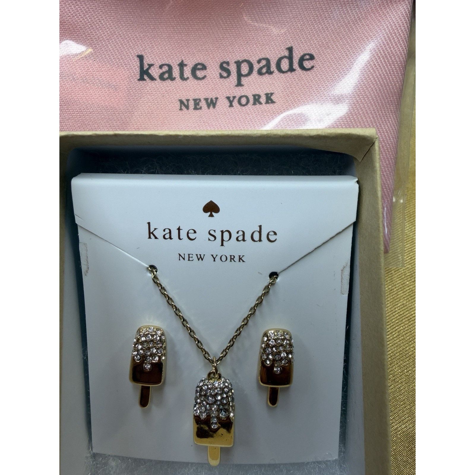 Kate Spade Kate Spade Ice Pop Necklace w Earrings Set Fast Food Gold Size ONE SIZE - 9 Thumbnail