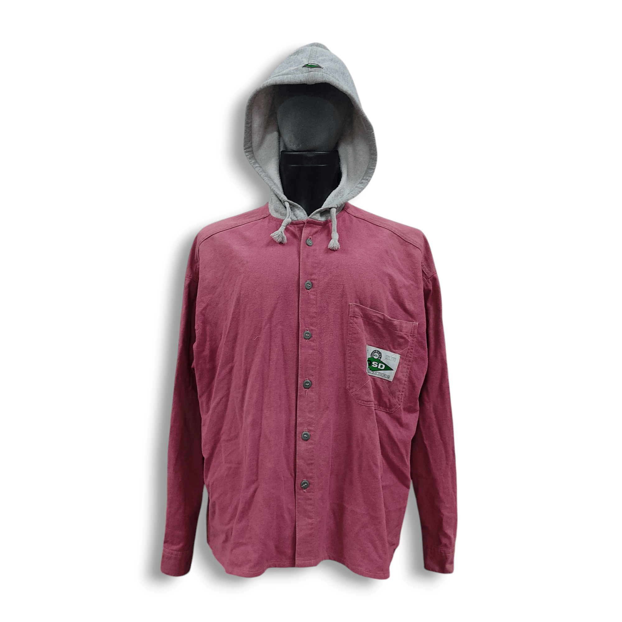 Quiksilver × Vintage Vtg 90s QUICKSILVER Salt-Water Denim Hooded Shirt Jacket Size US L / EU 52-54 / 3 - 1 Thumbnail
