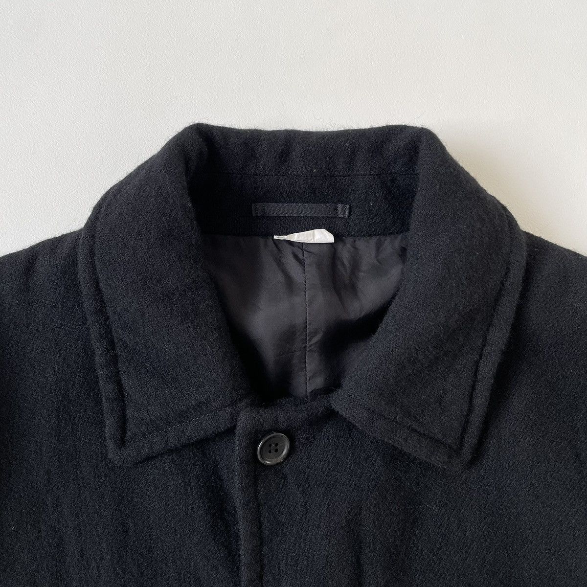 Comme des Garcons Homme Deux A/W 19 Black Brushed Wool Overcoat Size US L / EU 52-54 / 3 - 5 Thumbnail