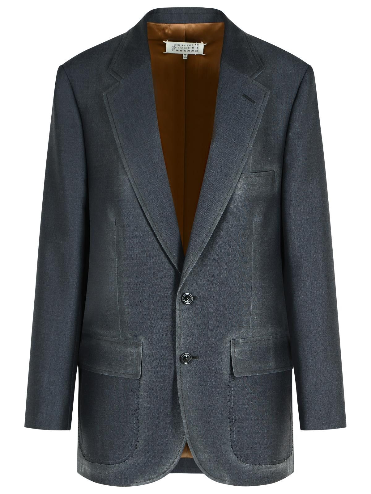 Maison Margiela MAISON MARGIELA Anthracite Wool Blend Blazer Size L / US 10 / IT 46 - 1 Thumbnail