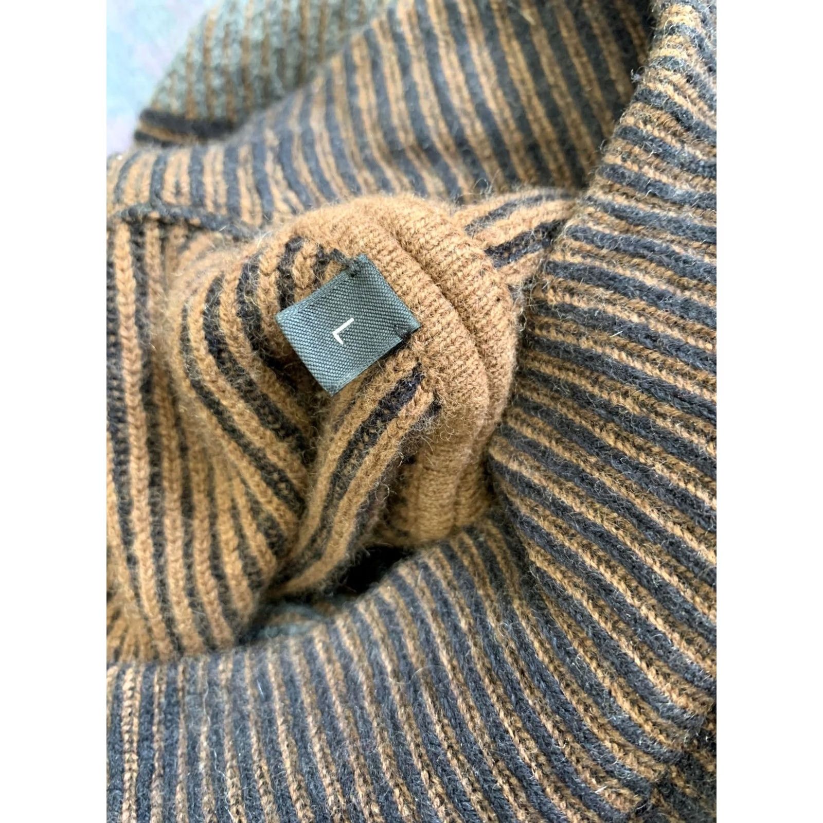 Ermenegildo Zegna Zegna #UseTheExisting Ribbed Crewneck Sweater Men’s XXL Brown Gray Striped Knit Pullover Vintage? No, not specified. Size US XXL / EU 58 / 5 - 7 Thumbnail