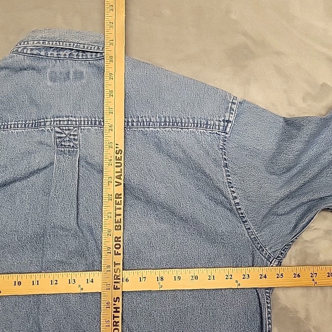 Denime VINTAGE US West Olympic Sponsor Shirt Mens Large Blue Denim Long Sleeve Button-Down Collared Shirt Size US L / EU 52-54 / 3 - 7 Thumbnail