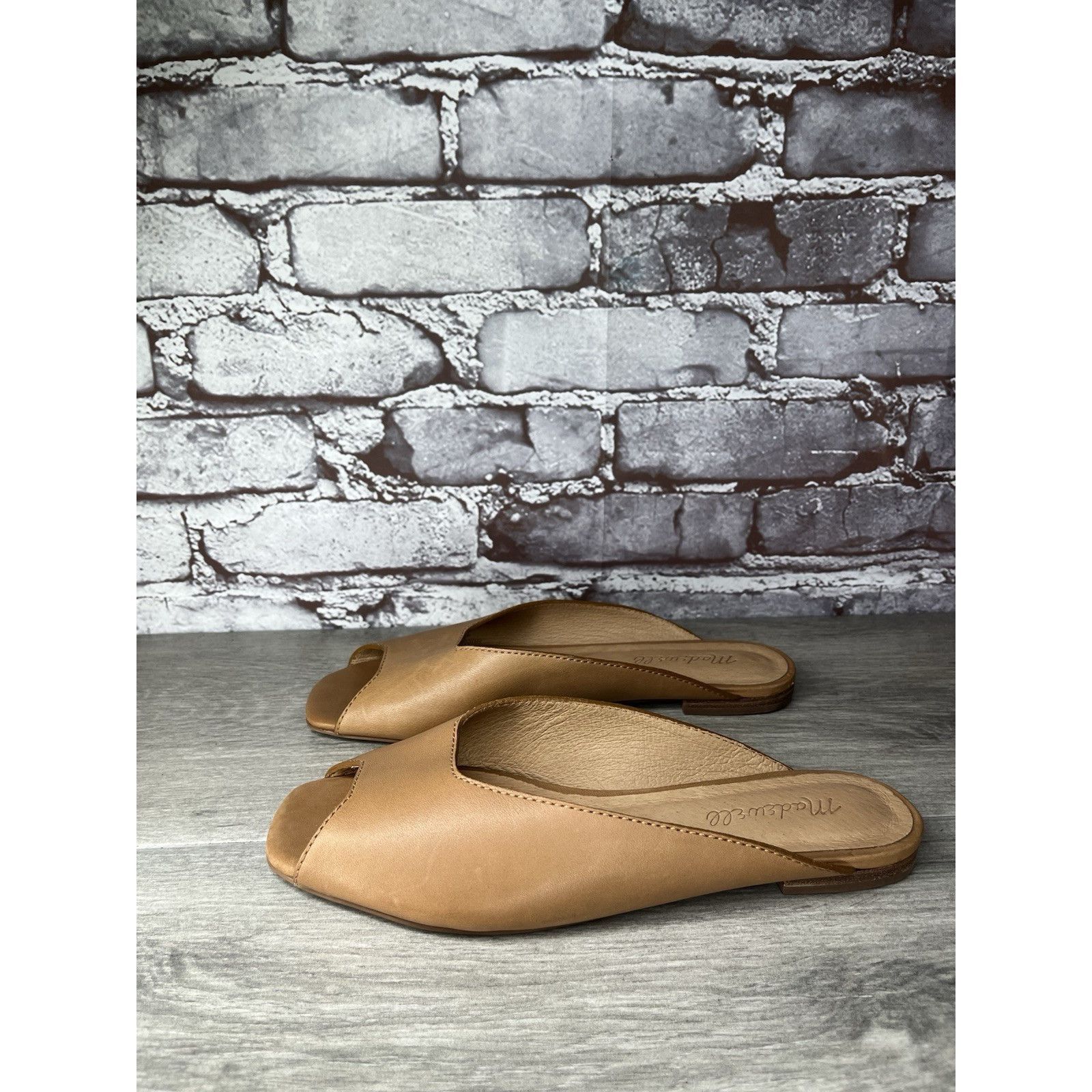 Madewell Madewell The Erica Peep-Toe Mule in English Saddle tan leath Size US 6.5 / IT 36.5 - 17 Thumbnail