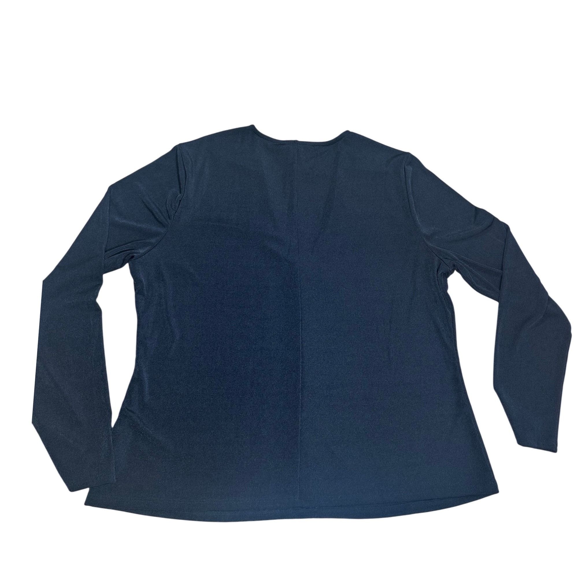 Other NWT Nina Parker Womens Plus V Neck Long Sleeve Blouse Black Size XXL / US 16-18 / IT 52-54 - 2 Thumbnail