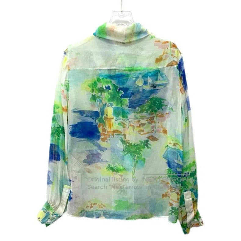Celine Celine Colorful Silk Long Sleeve Shirt. Size US M / EU 48-50 / 2 - 2 Thumbnail