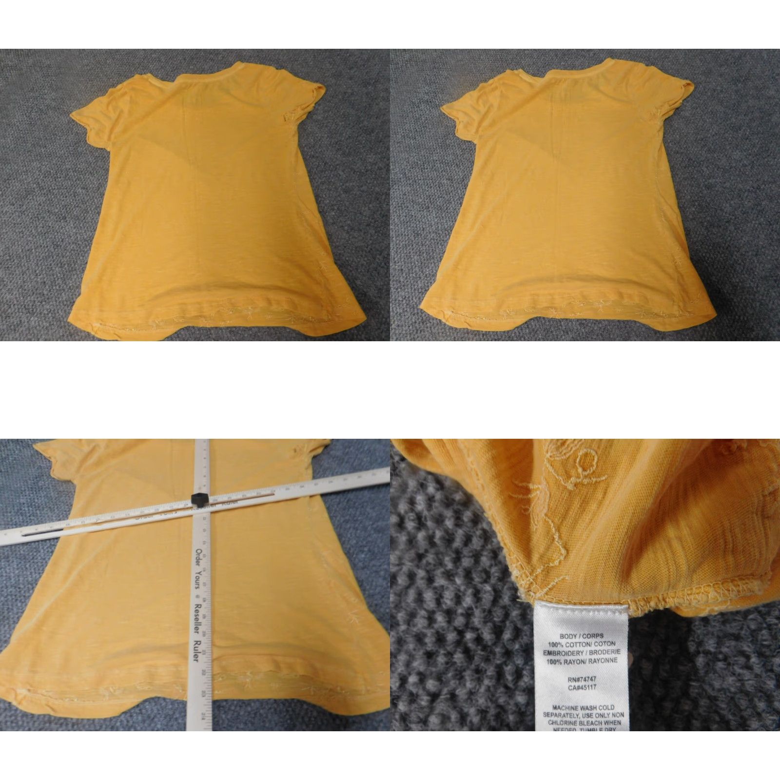 Vintage Natural Reflections Blouse Womens Medium yellow Floral Crew Neck Short Sleeve Pullover Casual Polyester Down Regular M Girls? Size M / US 6-8 / IT 42-44 - 8 Thumbnail