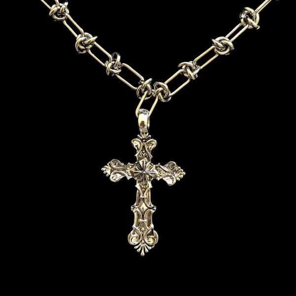 Jewelry Cross Linked Chain Punk Gothic Necklace Size ONE SIZE - 5 Thumbnail
