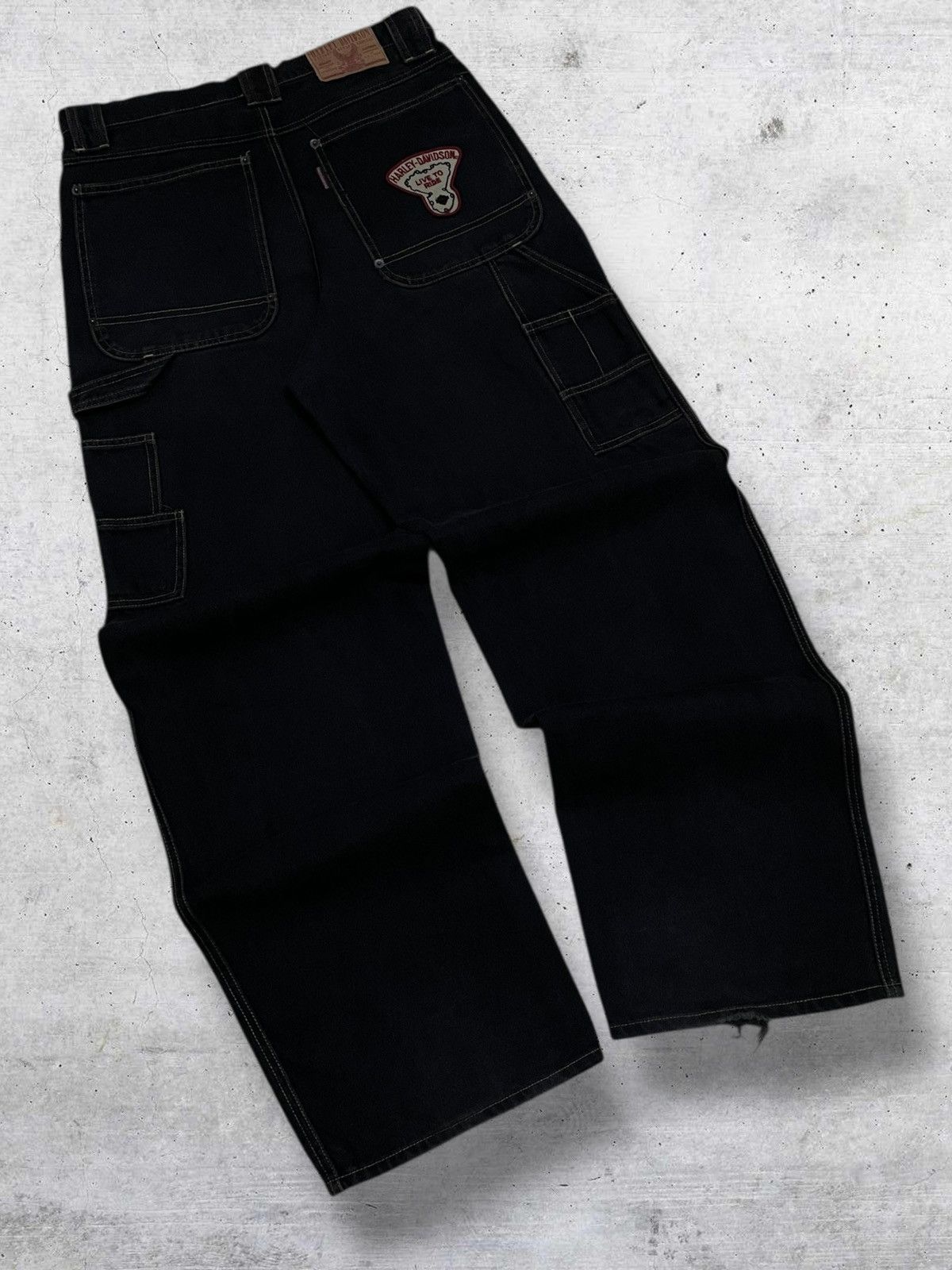 Japanese Brand VINTAGE BAGGY CARPENTER 90S DESIGNER HARLEY DAVIDSON DENIM Size US 32 / EU 48 - 2 Thumbnail