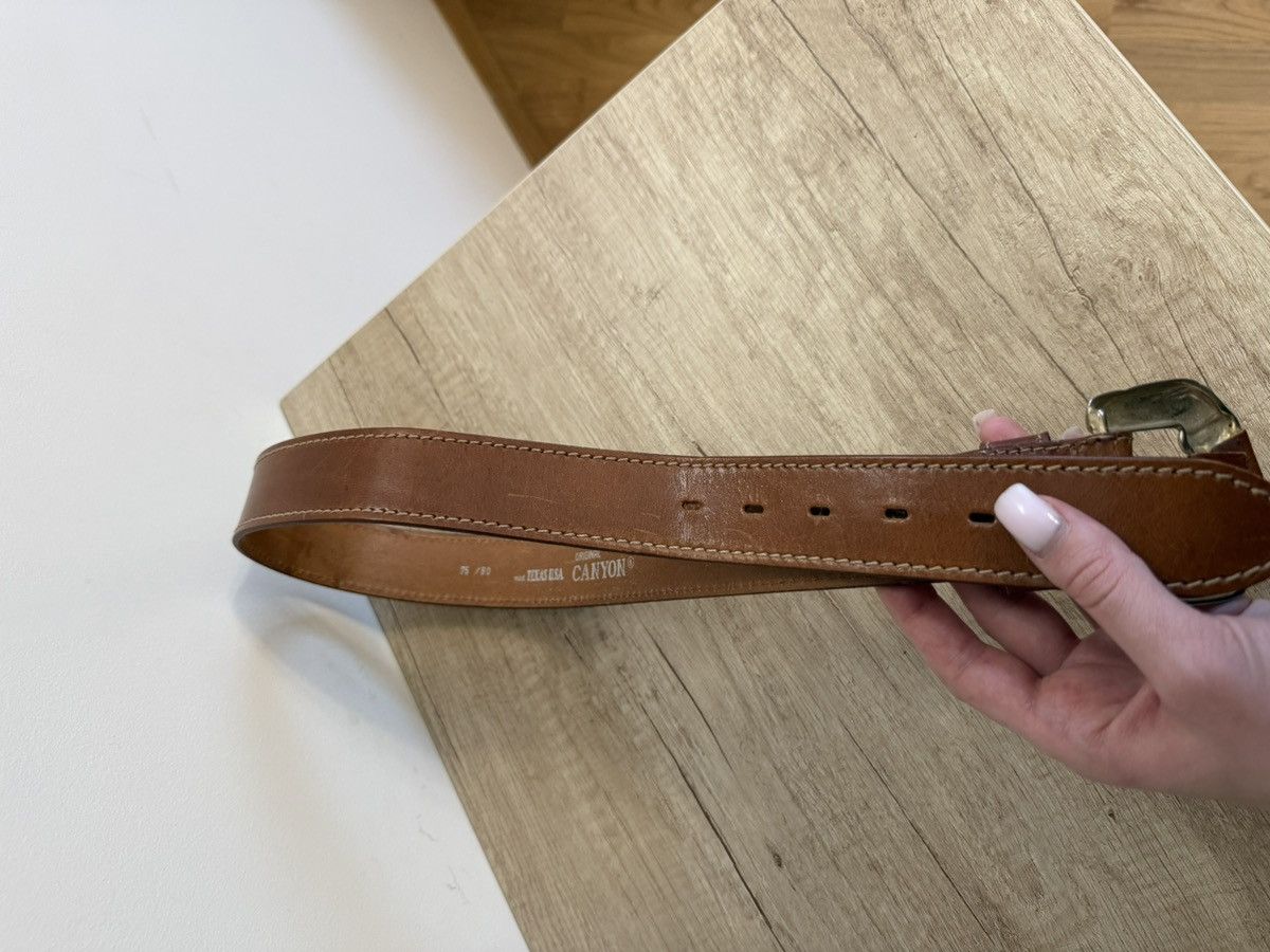 Other Canyon Leather Belt with Sculpted Buckle Vintage Western Size ONE SIZE - 8 Thumbnail